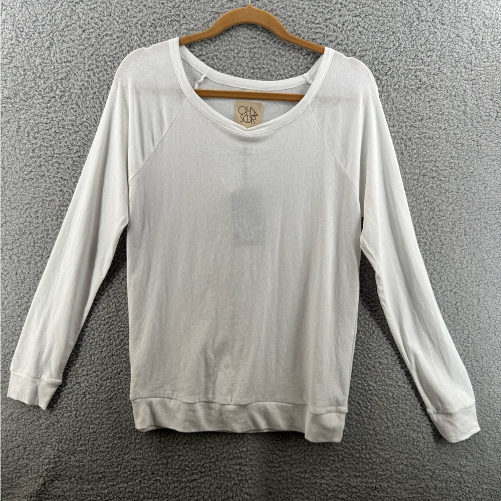 Chaser Gauzy Long Sleeve Shirt White Size Medium NWT